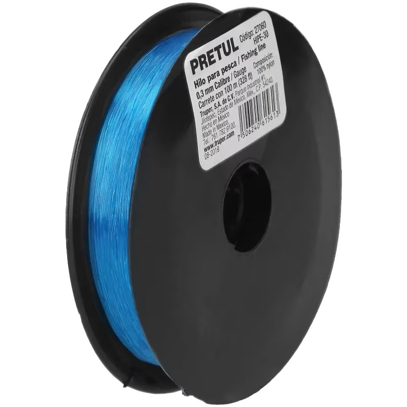 Hilo para Pesca 100m Calibre 0.3mm Tension 4.4kg, para Albañileria Pesca Plomeria, HIPE-30 27060 Truper