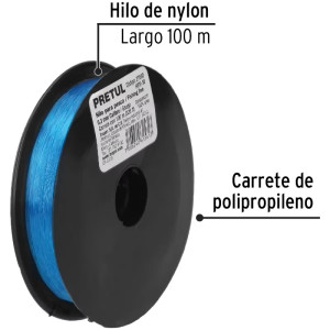 Hilo para Pesca 100m Calibre 0.3mm Tension 4.4kg, para Albañileria Pesca Plomeria, HIPE-30 27060 Truper