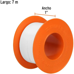 Teflon Sella Roscas 1" x7m E0.075mm Sellar y prevenir fugas Truper 12511
