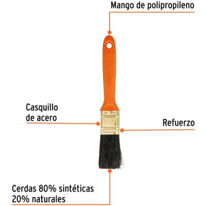 Brochas Profesionales 1" 48x9mm ResisteSolvente Truper 14481
