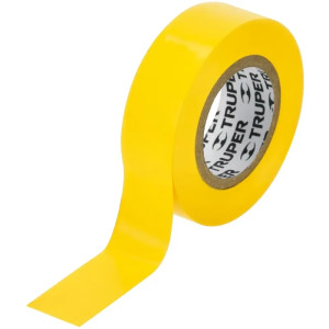 Cinta Aislantes 19mm x9m Amarillo acrilico E0.18mm Flexible Encogible Truper 13512