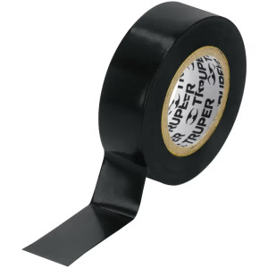 Cinta Aislantes 19mm x9m Negro acrilico E0.18mm Flexible Encogible Truper 12501
