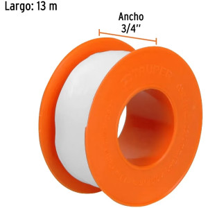 Teflon Sella Roscas 3/4" x13m E0.075mm sellar y prevenir fugas Truper 12513