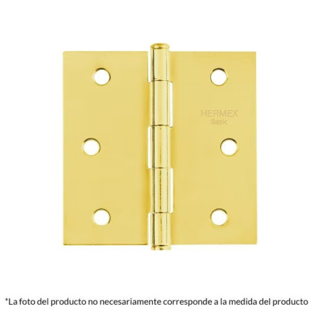 Bisagras cuadrada 2" Acero Dorado Capuchina Cplana 1.5mm Hermex 25108