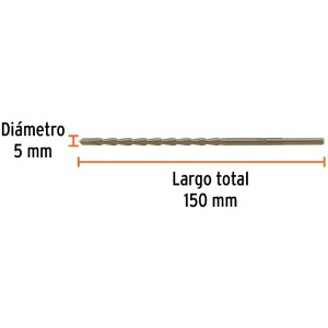 Brocas Concreto 5mm x 150mm ZP3 Ctungsteno Truper 102341