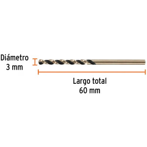 Brocas Metal HSS 3mm xL61mm Truper 14127