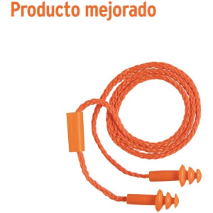 Protector Auditivo tipo Tampones, diseño ergonomico, Reduccion de Ruido 25db Oido, lavable, TA-3B 14225 Truper
