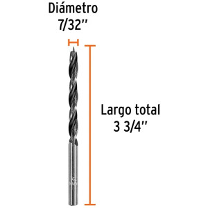 Brocas para Madera 7/32" x92mm, Truper 101690