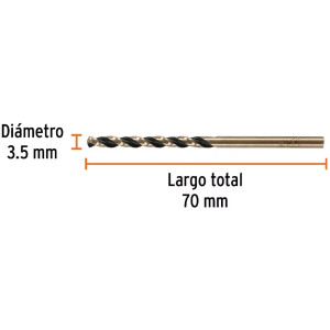 Brocas Metal HSS 3.5mm xL70mm Truper 14130