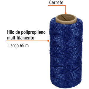 Hilos para albañil 65m 3Cabos ColorAzul, Truper 14048