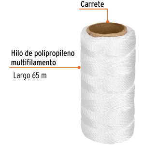 Hilos para albañil 65m 3Cabos ColorBlanco, Truper 12988
