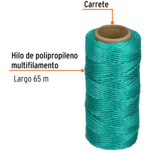 Hilos para albañil 65m 3Cabos ColorVerde, Truper 14049