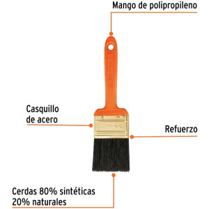Brochas Profesionales 2" 45x12mm ResisteSolvente Truper 14483