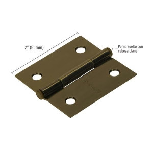 Bisagras cuadrada 2" Acero Antiguo x10u Capuchina CPlana 1.5mm Hermex 43249