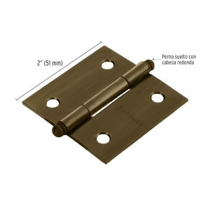 Bisagras cuadrada 2" Acero Antiguo x10u Capuchina CRedonda 1.5mm Hermex 43244