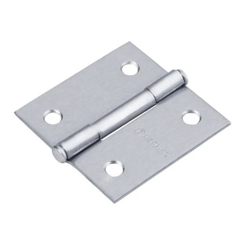 Bisagras cuadrada 2" Acero Cromo Mate x10u Capuchina CPlana 1.5mm Hermex 43259