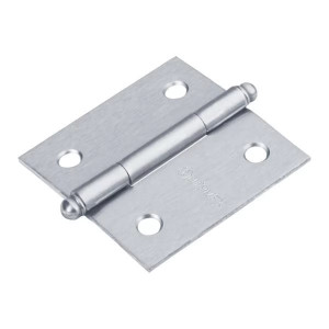 Bisagras cuadrada 2" Acero Cromo Mate x10u Capuchina CRedonda 1.5mm Hermex 43254