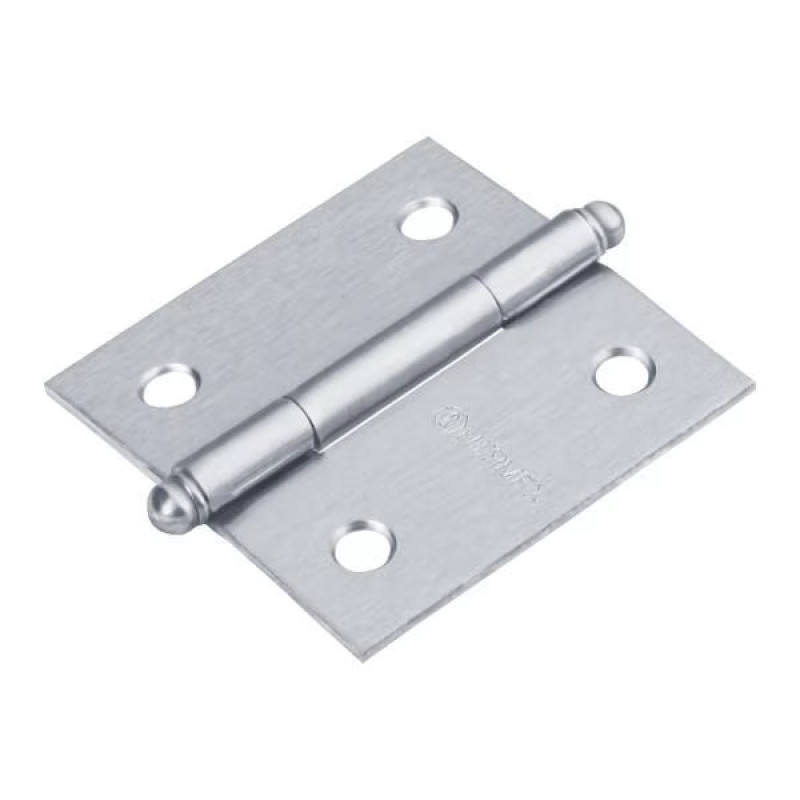 Bisagras cuadrada 2" Acero Cromo Mate x10u Capuchina CRedonda 1.5mm Hermex 43254