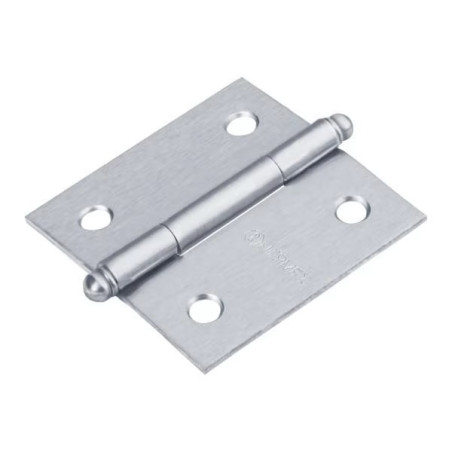 Bisagras cuadrada 2" Acero Cromo Mate x10u Capuchina CRedonda 1.5mm Hermex 43254