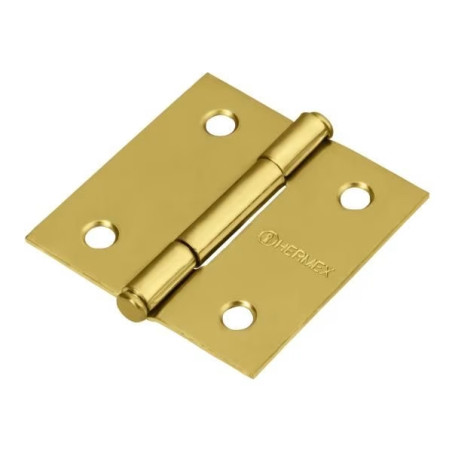 Bisagras cuadrada 2" Acero Dorado x10u Capuchina Cplana 1.5mm Hermex 43235