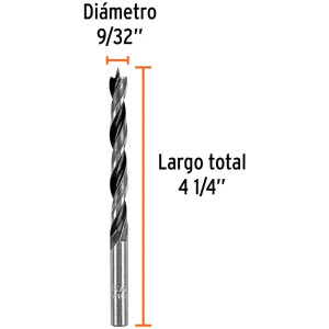 Brocas para Madera 9/32" x100mm, Truper 101692