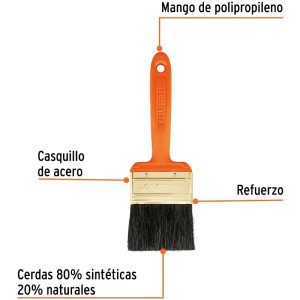 Brochas Profesionales 2 1/2" 45x12mm ResisteSolvente Truper 14484