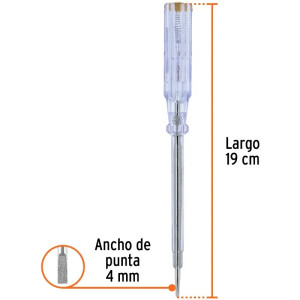 Probadores Piloto Corriente Alterna 19 cm, ideal para circuitos de 100 - 500 V, PROCO-19 13989 Truper