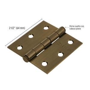 Bisagras cuadrada 2-1/2" Acero Antiguo x10u Capuchina CPlana 1.8mm Hermex 43250