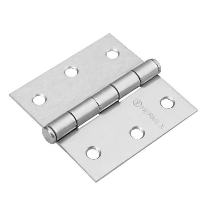 Bisagras cuadrada 2-1/2" Acero Cromo Mate x10u Capuchina CPlana 1.8mm Hermex 43260