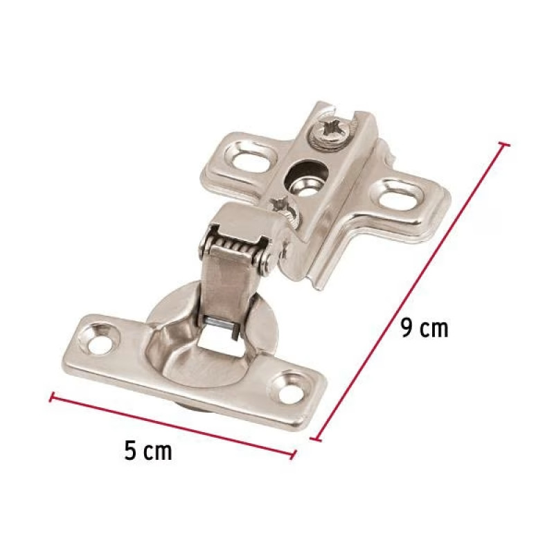 Bisagras Bidimensionales 95 Cobertura Interna 5x9cm 25mm 1Par Hermex 43158