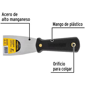 Espatula Flexible 2", Hoja a todo lo largo del Mango para maxima Resistencia, ET-2F 21515 Pretul