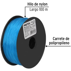 Hilo para Pesca 100m Calibre 0.6mm Tension 15.4kg, para Albañileria Pesca Plomeria, HIPE-60 27063 Truper