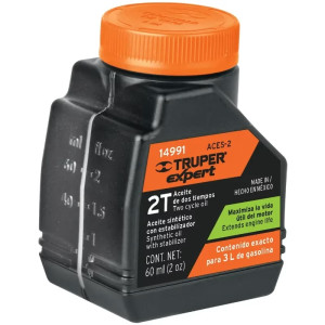 Aceite Sintético 60ml (2oz) para Motor 2 Tiempos Motos Desbrozadoras Motosierras Fumigadores, Truper 14991