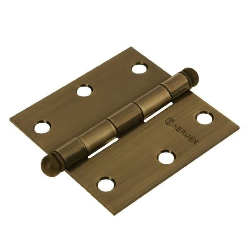 Bisagras cuadrada 3" Acero Antiguo x20u Capuchina CRedonda 2mm Hermex 43246