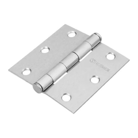 Bisagras cuadrada 3" Acero Cromo Mate x20u Capuchina CPlana 2mm Hermex 43261