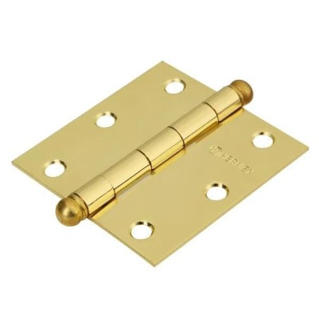 Bisagras cuadrada 3" Acero Dorado x20u Capuchina CRedondo 2mm Hermex 43232