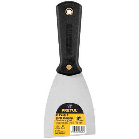 Espatula Flexible 3", Hoja a todo lo largo del Mango para maxima Resistencia, ET-3F 21516 Pretul