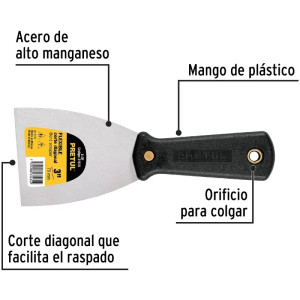 Espatula Flexible 3", Hoja a todo lo largo del Mango para maxima Resistencia, ET-3F 21516 Pretul