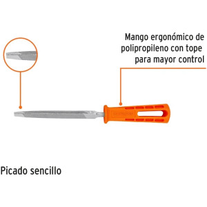 Limas Triangulo Bastardas 4" Ancho 3/8", Mango de Polipropileno, LTP-4M 10916 Truper