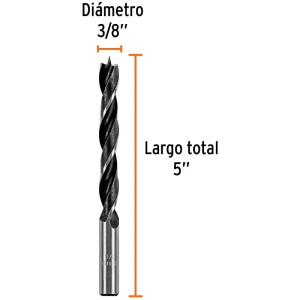 Brocas para Madera 3/8" x115mm, Truper 101694