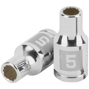 Dados 5mm E1/4 Poligonales CrVanadio, Truper 100974
