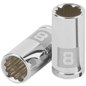 Dados 8mm E1/4 Poligonales CrVanadio, Truper 100980