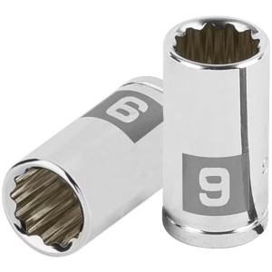 Dados 9mm E1/4 Poligonales CrVanadio, Truper 100981