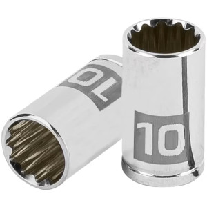Dados 10mm E1/4 Poligonales CrVanadio, Truper 100982