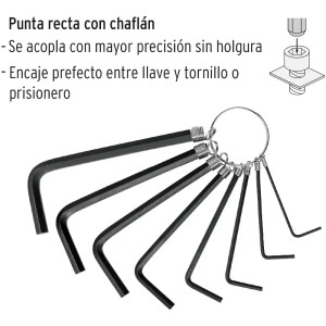 Juego Llaves Allen 8 Piezas Pulgadas con Organizador, Acero al Carbono, ALL-P8P 21850 Pretul