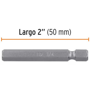 Puntas hexagonales 1/4" x50mm, estuches con 5 piezas, Truper 12653