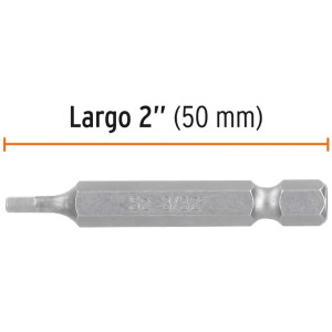 Puntas hexagonales 3/32" x50mm, estuches con 5 piezas, Truper 12609