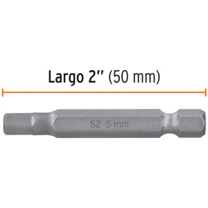 Puntas hexagonales 5mm x50mm, estuches con 5 piezas, Truper 12699
