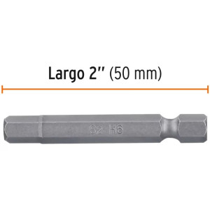 Puntas hexagonales 6mm x50mm, estuches con 5 piezas, Truper 12703