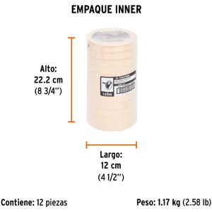 Cintas Masking Tape 18mm x50m Alta Resistencia Truper 12590
